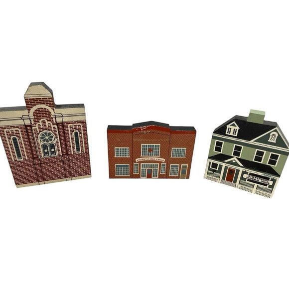 Vintage The Cat's Meow Wooden Town Set 1988-1995 Collectibles Set of 12 - Picture 6 of 15